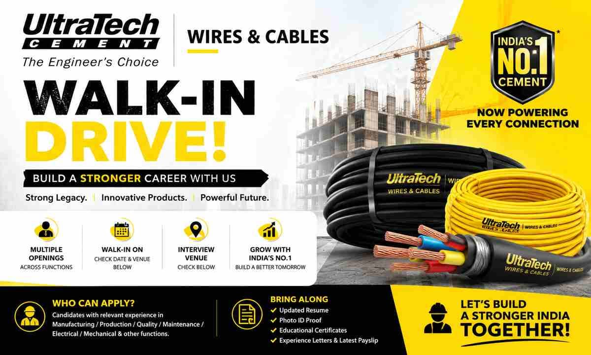 UltraTech Cement Wires & Cables 2026 Walk-in Drive